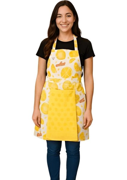 Havlulu Mutfak Önlüğü Pratik Kullanım Önlük