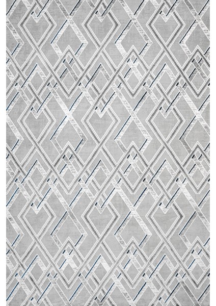 Geometrik Gri Pamuk Dikdörtgen Modern Desenli Pamuk Makinada Yıkanabilir Hav Toz Vermez Leke Tutmayan Kaymaz Taban Dijital Makine Baskı Salon Yolluk Mutfak Halı