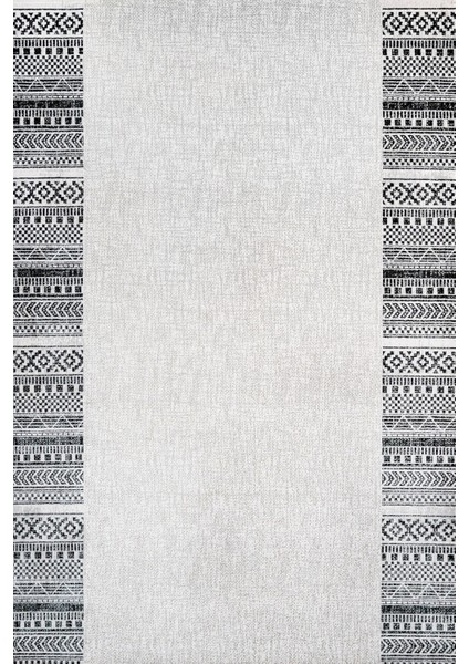 Çerçeveli Gri Pamuk Dikdörtgen Modern Desenli Pamuk Makinada Yıkanabilir Hav Toz Vermez Leke Tutmayan Kaymaz Taban Dijital Makine Baskı Salon Yolluk Mutfak Halı