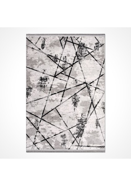 Celeste Gri Geometrik Etnik Modern Desenli Akrilik Hav Vermeyen Leke Tutmayan Kolay Temizlenen Yumuşak Makine Salon Yolluk Mutfak Halı