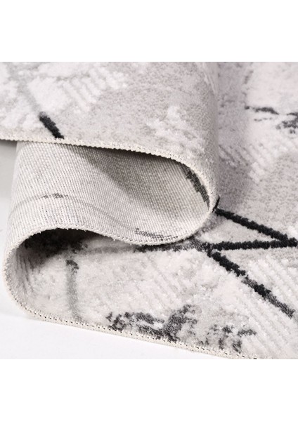 Celeste Gri Geometrik Etnik Modern Desenli Akrilik Hav Vermeyen Leke Tutmayan Kolay Temizlenen Yumuşak Makine Salon Yolluk Mutfak Halı modelleri