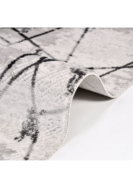 Celeste Gri Geometrik Etnik Modern Desenli Akrilik Hav Vermeyen Leke Tutmayan Kolay Temizlenen Yumuşak Makine Salon Yolluk Mutfak Halı fırsatları