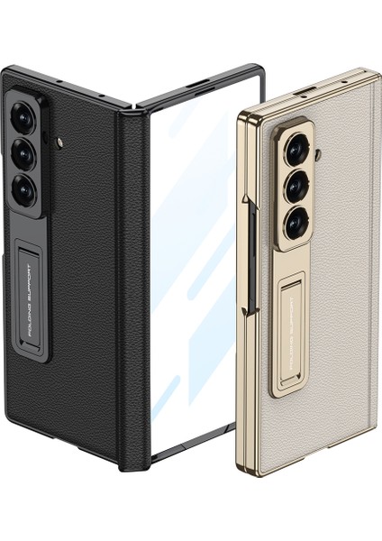 Samsung ​Galaxy Z Fold 7 Kılıf Deri Standlı Zore Kıpta Premium Kılıf modelleri