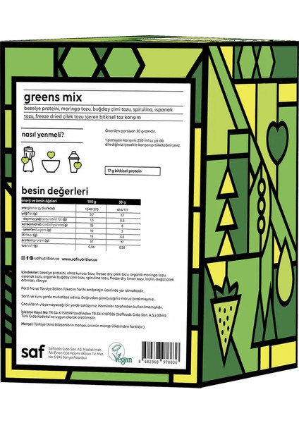 Greens Mix 10 X 30 gr Saşe fiyatları