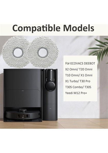 Ecovacs Deebot T30 Pro / T30S Combo / T30S / T20 Omni / T10 Omni / X1 Omni / X1 Turbo / X2 Omni / M12 Pro+ Için Mop Pedleri (Yurt Dışından) modelleri