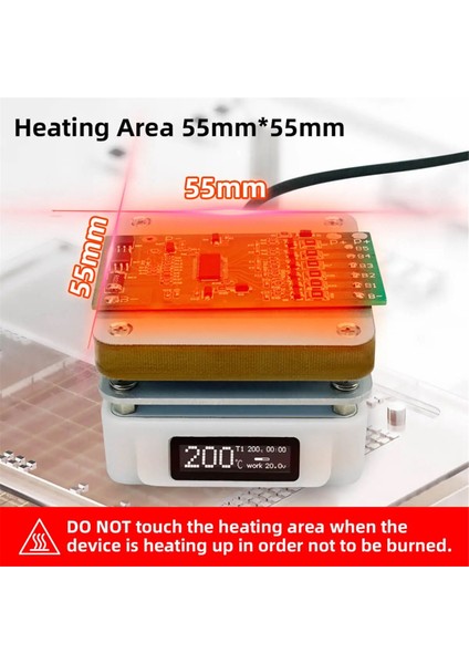 T55 Ön Isıtma Yeniden Işleme Istasyonu Sabit Sıcaklık Ayarlanabilir Sıcak Plaka Pcb Smd Isıtma LED Lamba Lehim Sökme (Yurt Dışından)