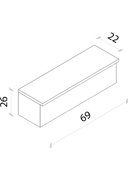 Mimosa Gri Mdf Duvara Monte Kapaklı Dresuar(69 cm) fırsatları