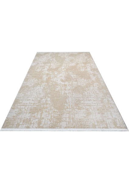 Millie Modern Krem Bambu Dikdörtgen Modern Desenli Akrilik Hav Vermeyen Leke Tutmayan Kolay Temizlenen Yumuşak Makine Salon Yolluk Mutfak Halı
