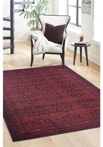 Liverpool Klasik Kırmızı Polyester Daire Modern Desenli Pamuk Makinada Yıkanabilir Hav Toz Vermez Leke Tutmayan Kaymaz Taban Dijital Makine Baskı Salon Yolluk Mutfak Halı fiyatları