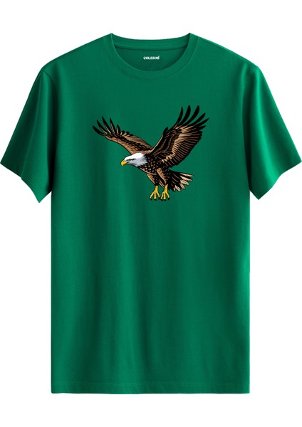 Kartal Tasarım Güçlü Ruh Özgürlük %100 Pamuk Premium Kumaş Tişört