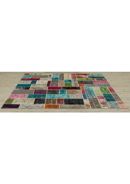 Bej Patchwork Etnik Modern Desenli Yün Hav Toz Vermez Leke Tutmayan Salon Yolluk Mutfak El Dokuma Halı fiyatları