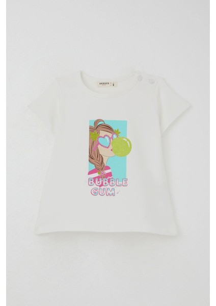 Kız Çocuk Taytlı Takım Sakız Kraliçesi Kız Baskılı 1.5-5 Yaş, Ekru modelleri