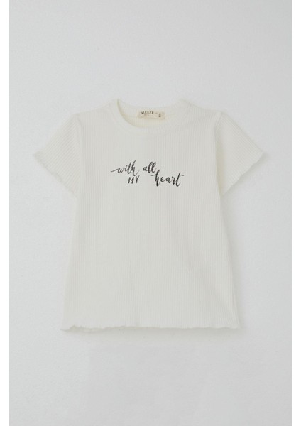 Kız Çocuk Taytlı Takım Simli Yazı Baskılı 1.5-5 Yaş, Ekru fırsatları