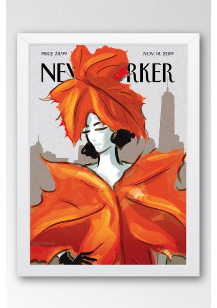 The New Yorker Çerçeveli Tablo November 18 2019 - Şehirde Sonbahar Tablosu
