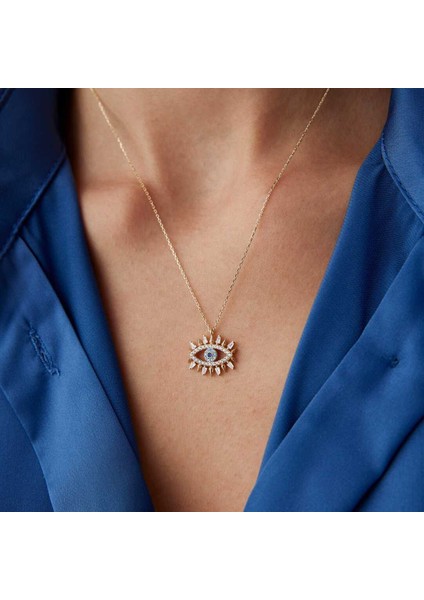 Ok Kirpikli Göz Kolye