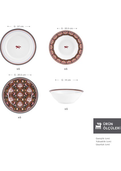 Agra 24 Parça 6 Kişilik Porselen Yemek Takımı fiyatları