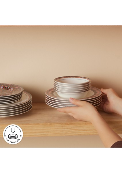 Agra 24 Parça 6 Kişilik Porselen Yemek Takımı