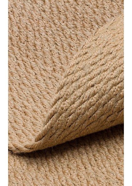 Bej Düz Etnik Modern Desenli Pamuk Jüt Halı indirimleri