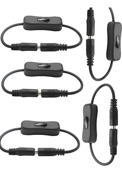 5.5x2.5 mm On/off Anahtarlı Adaptör Uzatma Kablosu 20 cm - 5 Adet