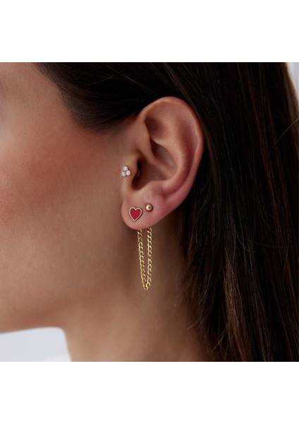 Red Mineli Kalp Zincir Küpe fiyatları