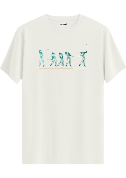 Golf Club Oyuncu Swing Hareketleri Tasarım %100 Pamuk Tişört