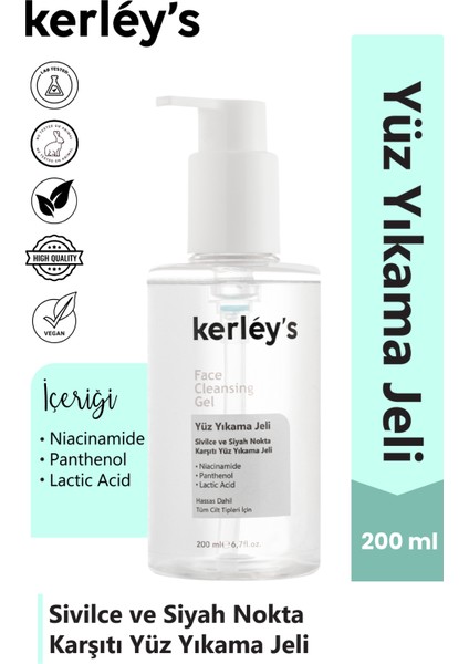 Yüz Temizleme Jeli, Siyah Nokta Karşıtı, Arındırıcı, Canlandırıcı Yüz Yıkama Jeli 200ML