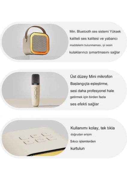 Kablosuz Rgb Işıklı Taşınabilir Karaoke Hoparlör ve Mikrofon Seti fiyatları