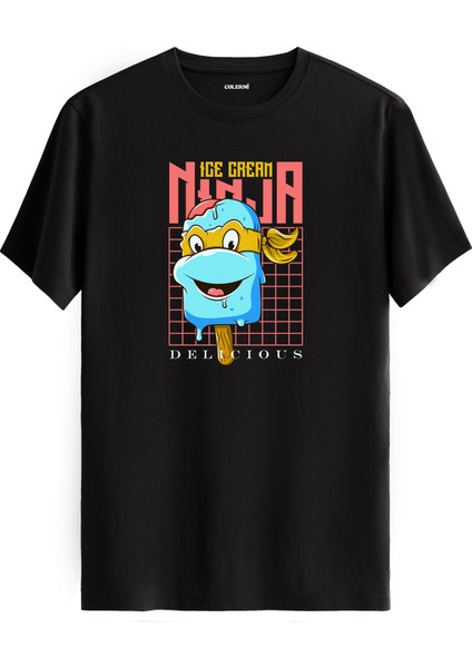 Ninja Dondurma Karakter Tasarımlı Eğlenceli Streetwear %100 Pamuk Premium Kumaş