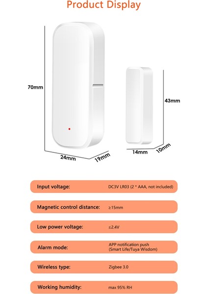 Zigbee Kapı Sensörü Pencere Sensörü Tuya Kapı Açma Dedektörü Kablosuz Akıllı Kapı Sensörü Alarmı Ev Güvenliği ve Otomasyonu Için (Yurt Dışından) fiyatları