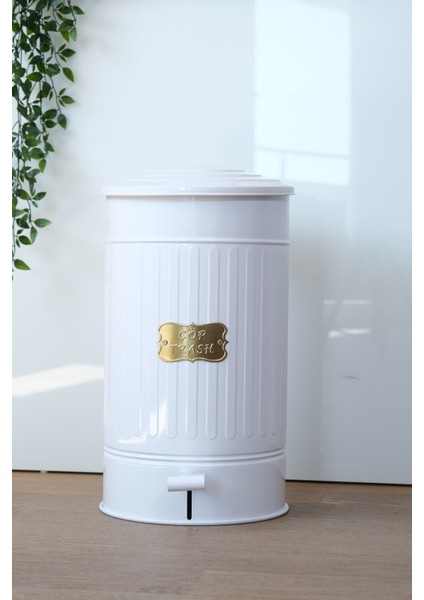Metal Çöp Kovası Pedallı Mutfak Banyo 30 Litre Çöp Kovası