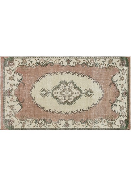 Kahverengi Patchwork Etnik Modern Desenli Yün Hav Toz Vermez Leke Tutmayan Salon Yolluk Mutfak El Dokuma Halı