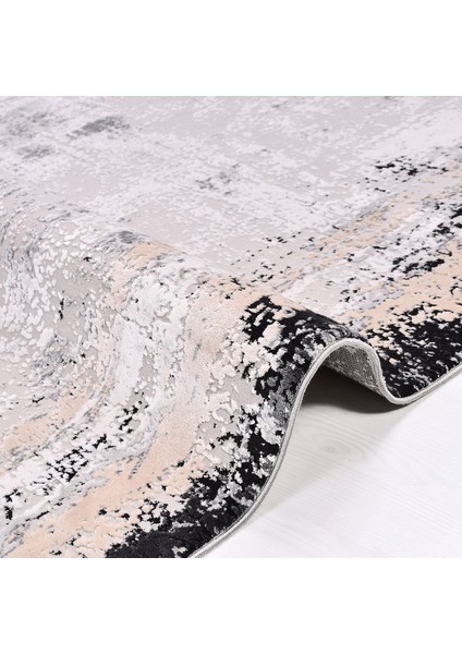 Piper Çerçeveli Krem Pamuk Kare Modern Desenli Akrilik Hav Vermeyen Leke Tutmayan Kolay Temizlenen Yumuşak Makine Salon Yolluk Mutfak Halı modelleri