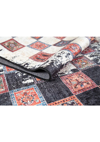 Trzebiatow Kırmızı Modern Etnik Desenli Makinada Yıkanabilir Hav Toz Vermez Leke Tutmayan Kaymaz Taban Dijital Makine Baskı Salon Yolluk Mutfak Halı fırsatları