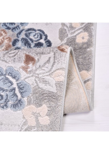 Isabelle Çerçeveli Turuncu Polyester Dikdörtgen Modern Desenli Pamuk Makinada Yıkanabilir Hav Toz Vermez Leke Tutmayan Kaymaz Taban Dijital Makine Baskı Salon Yolluk Mutfak Halı