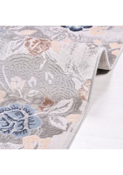 Isabelle Çerçeveli Turuncu Polyester Dikdörtgen Modern Desenli Pamuk Makinada Yıkanabilir Hav Toz Vermez Leke Tutmayan Kaymaz Taban Dijital Makine Baskı Salon Yolluk Mutfak Halı