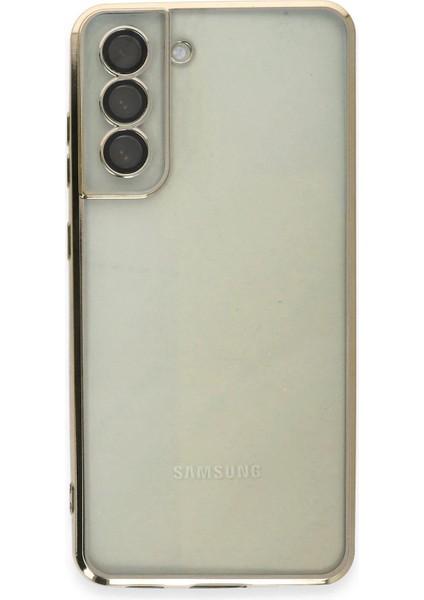 Newface Samsung Galaxy S21 Fe Kılıf Razer Lensli Silikon - Gold (K0)