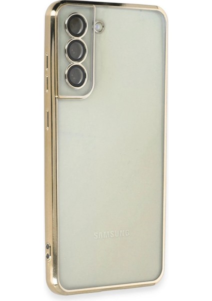 Newface Samsung Galaxy S21 Fe Kılıf Razer Lensli Silikon - Gold (K0) fiyatları