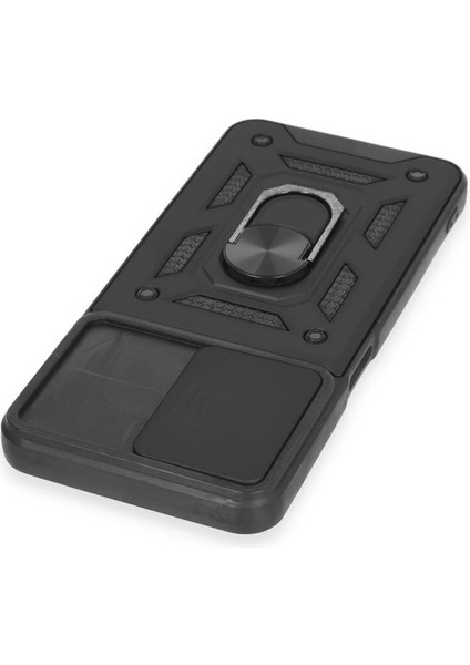 Newface Realme C35 Kılıf Pars Lens Yüzüklü Silikon - Siyah (K0) fırsatları
