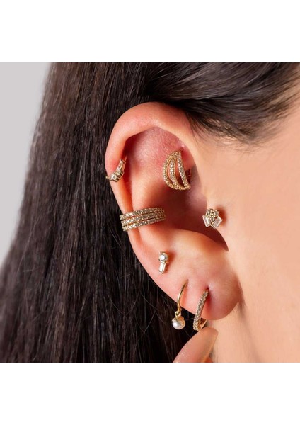 Markiz Taşlı Kelebek Helix Piercing