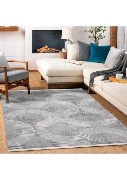 Çizgili Gri Pamuk Dikdörtgen Modern Desenli Pamuk Makinada Yıkanabilir Hav Toz Vermez Leke Tutmayan Kaymaz Taban Dijital Makine Baskı Salon Yolluk Mutfak Halı fırsatları