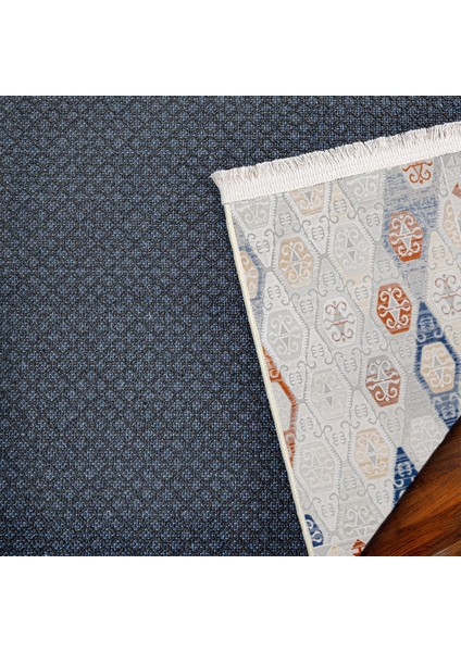 Yöresel Mavi Pamuk Daire Modern Desenli Pamuk Makinada Yıkanabilir Hav Toz Vermez Leke Tutmayan Kaymaz Taban Dijital Makine Baskı Salon Yolluk Mutfak Halı indirimleri