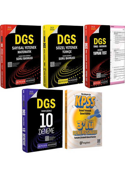 2026 Dgs Sözel-Sayısal Yetenek Matematik Video Çözümlü Soru Bankası-Çek Kopart Yaprak Test-10 Deneme