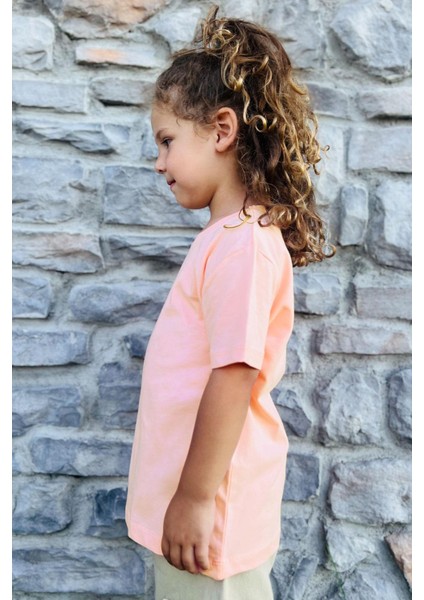 Kız Çocuk Tişört Basic 4-14 Yaş, Somon fiyatları