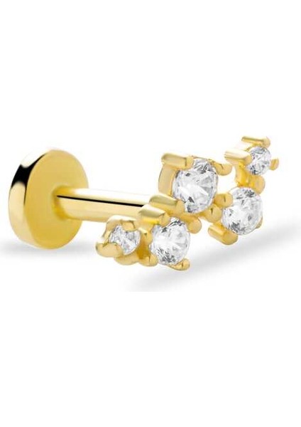 Beş Taşlı Geometrik Model Tragus Piercing