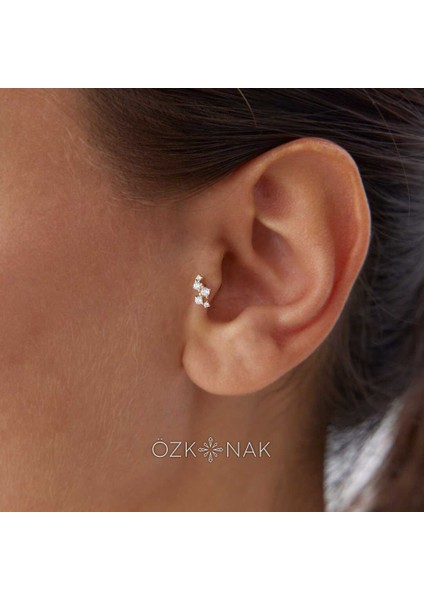 Beş Taşlı Geometrik Model Tragus Piercing fiyatları