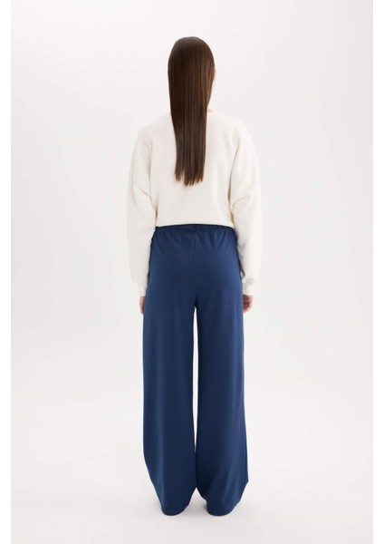 Straight Fit Beli Lastikli İnce Eşofman Altı Uzun Boy Cepli Basic Düz D6667AX25SP