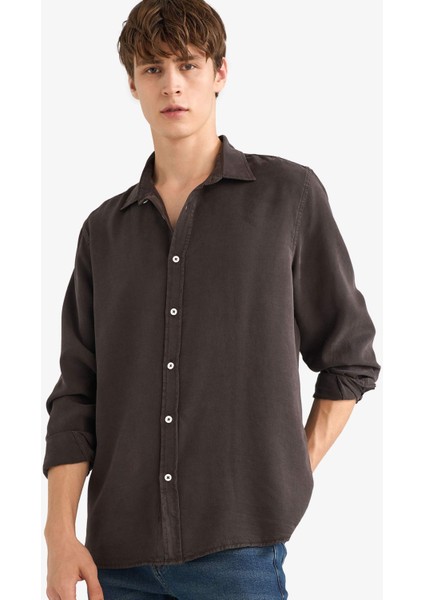 Regular Fit Tensel Uzun Kollu Gömlek G0406AX25AU modelleri