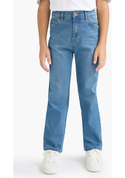 Erkek Çocuk Straight Fit Düz Paça Jean Pantolon F0455A825AU fırsatları