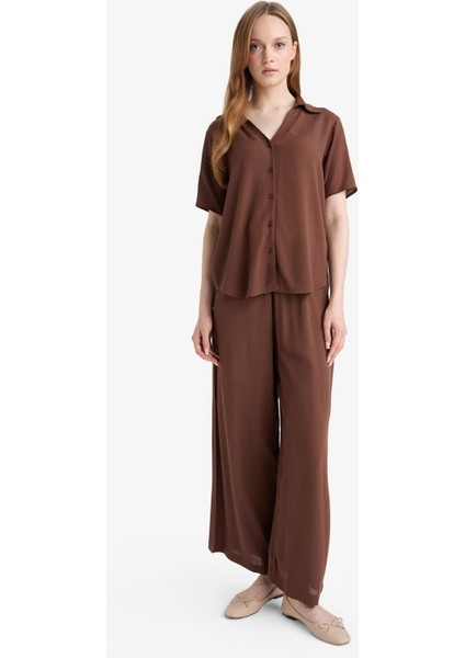 Culotte Geniş Paça Krinkıl Viskon Kapri C9565AX25AU modelleri