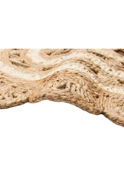 Liezen Modern Bej Jüt Daire Modern Desenli Akrilik Hav Vermeyen Leke Tutmayan Kolay Temizlenen Yumuşak Makine Salon Yolluk Jüt Halı fiyatları